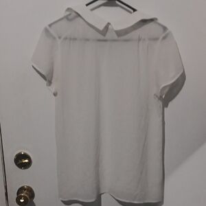 Nasty Gal Sheer White Blouse